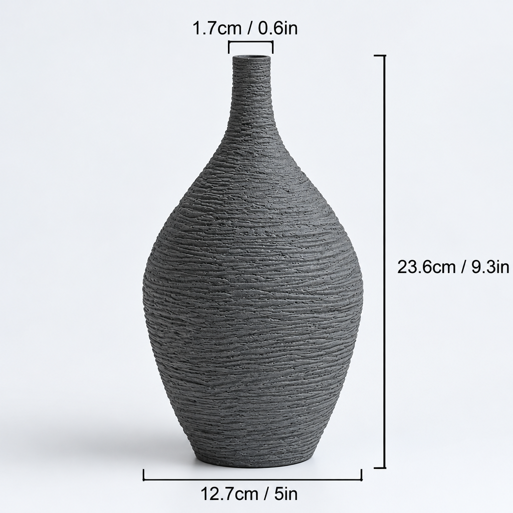 Jarrón Cerámico para Decoración del Hogar, Estilo Nórdico de Lujo, Boca Estrecha para Flores, Ideal para Salón, Oficina, Escritorio o como Regalo Decorativo
