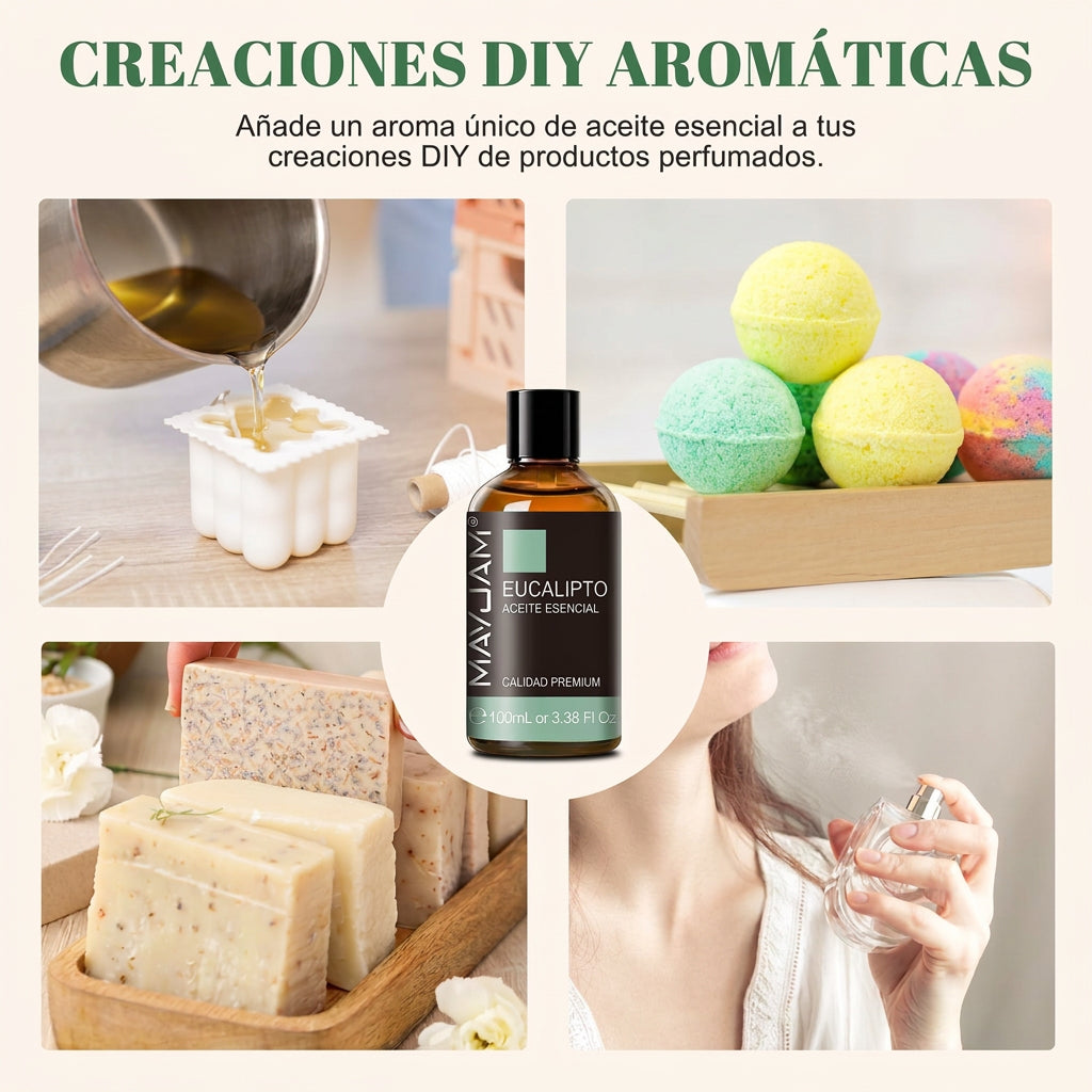 MAYJAM Aceite Esencial De Eucalipto 100Ml, Aceite De Eucalipto Para Difusor, Humidificador, Bricolaje, Hogar, Accesorios