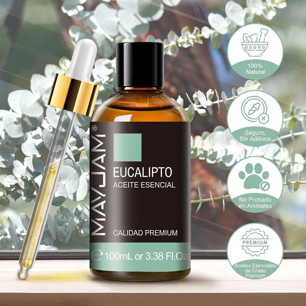 MAYJAM Aceite Esencial De Eucalipto 100Ml, Aceite De Eucalipto Para Difusor, Humidificador, Bricolaje, Hogar, Accesorios